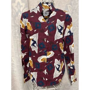 Vintage 90s Cowboy Threads Color Block Button Down Western MADE IN USA Shirt Mul